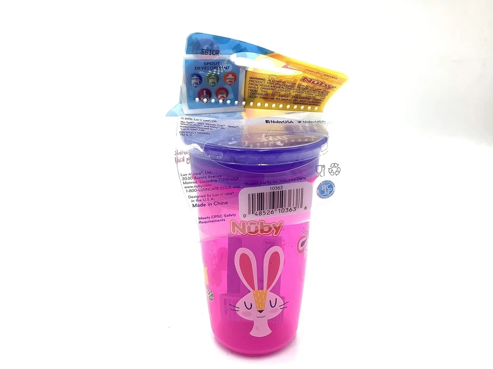 Maxi tazas de alimentación para bebé Nuby Active Sipeez 360 grados tazas para sorber rosa 12 m+ Foto 3 de 3
