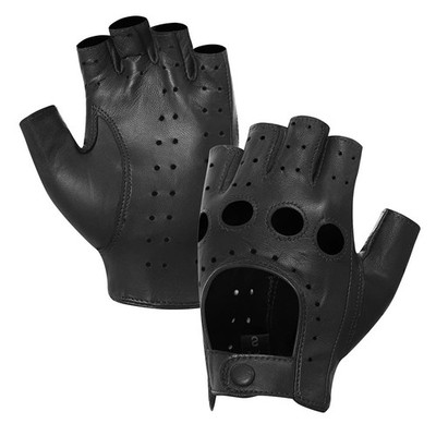 Damen Halbfinger Handschuh, Damen Leder Fahrhandschuhe ohne Finger Haut von M...