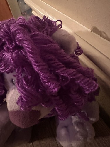 AURORA MOP TOP PURPLE LION PLUSH STUFFED 10" W Whistle Sounds When Belly Pushed - Picture 20 of 23