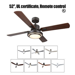 Low Profile Ceiling Fan W Led Remote Ul Certificate 52 New Ebay