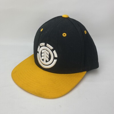 Element Skateboarding Hat Cap Size Youth Snapback Yellow Black Nyjah Huston