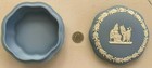Wedgewood Candy Box & Lid Cream Color on Lavender (Pale Blue) Jasperware — photo 1