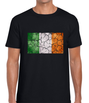 VINTAGE IRLAND FLAGGE HERREN T-SHIRT IRISCHES PATRIOTISCHES DESIGN FOOTBALL CRICKET-FAN