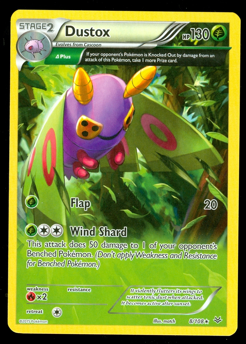 Pokemon DUSTOX 8/108 - XY Roaring Skies RARE  - MINT