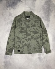 Makia Brand Utility Cotton Jacket Mens Size S Small Khaki Tan Military War