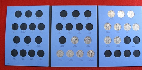 1916-1930 Standing Liberty Quarters in New Whitman Folder 15 coins SL25