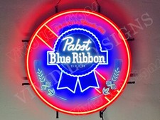 Pabst Blue Ribbon Beer PBR 24"x24" Vivid LED Neon Sign Light With Dimmer