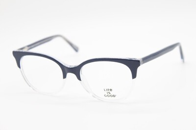 NEW LIFE IS GOOD BLAISE NAVY TRANSPARENT AUTHENTIC EYEGLASSES 51-17