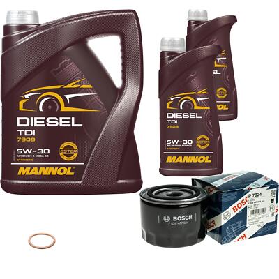 BOSCH Ölfilter 7 L MANNOL Diesel TDI 5W-30 für Fiat Ducato Kasten 130 Multijet