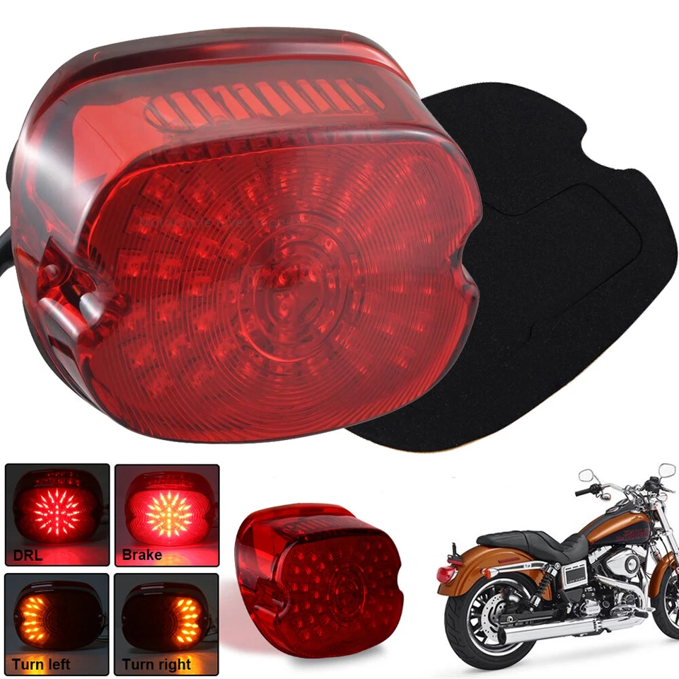 For Harley Softail Fatboy FLSTF Dyna Super Wide Glide FXDWG LED Brake Tail Light Foto 3 de 4