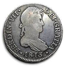 Cadiz Cadiz España Spain Rare 8 Reales 1813 Ferdinand VII Bourbon