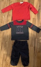 PRICE DROP 3 Piece Lot- Gray Pants, Brother Shirt, Zara Baby Boys Sweater 12 Mo