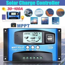 30-100A MPPT Solar Panel Regulator Charge Controller 12V/24V Auto Focus Tracking