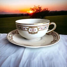 Vintage L Bernardaud Co Limoges Doreen Tea Cup and Saucer France B&Co Limoges