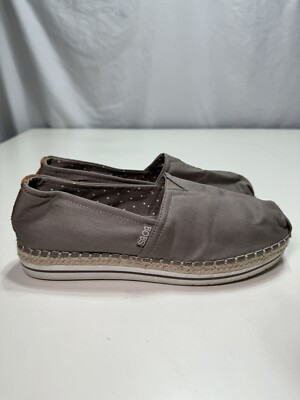 BOBS by Skechers Shoes Women's Size 9.5 Breeze Memory Foam Slip-on Gray Brown