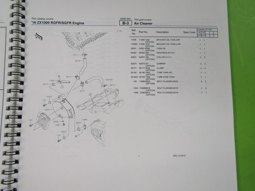 2016 Kawasaki ZX1000RR ZX-10R Ninja Racing Kit Manual 65 Páginas P/N - Imagen 5 de 7