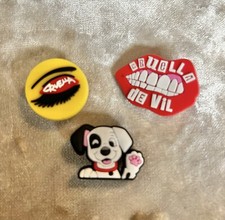101 Dalmatians Cruella De Vil Dog Lips Lashes 3 Croc charms bundle