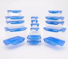 Lock & Lock 16Pc + Lids Multi-Shape Food Storage, BLUE K90163 Air & Water Tight