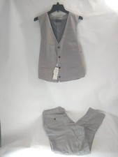 Wehilion Linen Suits for Men 2 Piece Suit Groomsmen Tuxedos Summer Beach Wedding