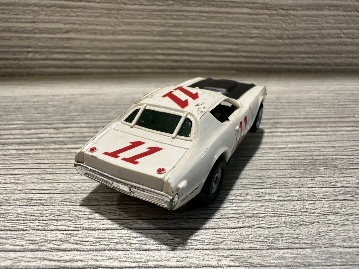 Aurora AFX Dodge Charger 1773 #11 VTG Slot Car White & Black HO