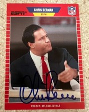 Chris Berman signed autographed 1989 Pro Set Rookie Card ESPN