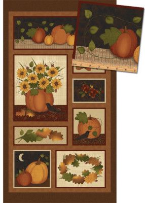 Pumpkin Patch By Cheryl Haynes For Benartex - Spice Pumpkin Panel   #2770B-88