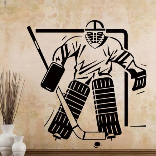 Hockey Player Wall Sticker Wall Decal Sticker Home Decor Removable Vinyl Mural - Foto 1 di 13