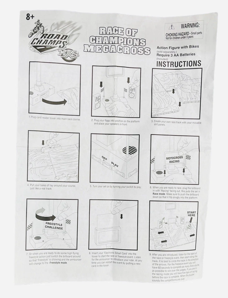 Road Champs Race of Champions MEGACROSS Motorcycle *BOX & INSTRUCTIONS ONLY* - Image 2 of 4