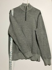 Calvin Klein Gray Cotton 1/2-Zip Pullover Sweater. Men  s Medium