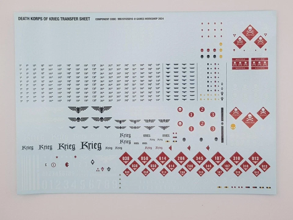 GAMES WORKSHOP Transfers / Decals - Death Korps of Krieg - Astra Militarum - 2024