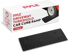 Pyle Car/Truck Curb Ramp Driveway Rubber Threshold Car Curb-Side Bridge