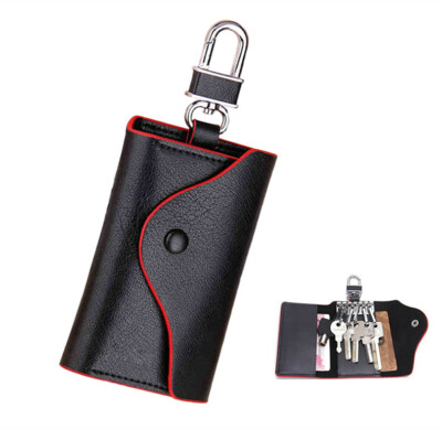Genuine Leather Car Keychain Keys Case Wallet Holder Pouch Organizer Bag Keyring