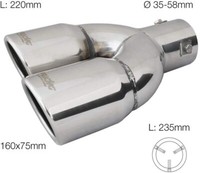Simoni Racing TRX/18L Auspuff Endrohr Inox Rund Doppelt SchräG Links Chrom