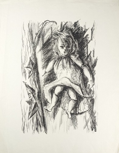 Laure Malcles, Abandoned Doll, Lithograph, Signed in Print, 1963