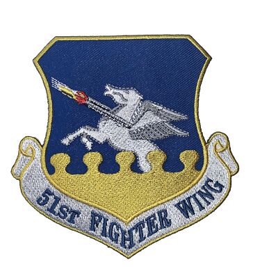 51st Fighter Wing Patch   Plastic Backing, 3.5''