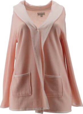 Koolaburra by UGG Textured Slub French Terry Cardigan-Coral Cloud-XS-NEW-A392726