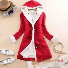 Women's Warm Hooded Knit Sweater Cardigan Coat Long Sleeve Outwear Winter Jacket