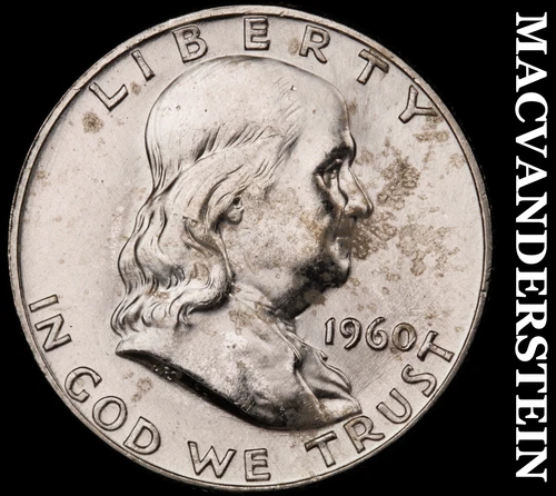 1960 Silver Franklin Half Dollar - Choice Gem Brilliant Unc+++  Lustrous  #G9452
