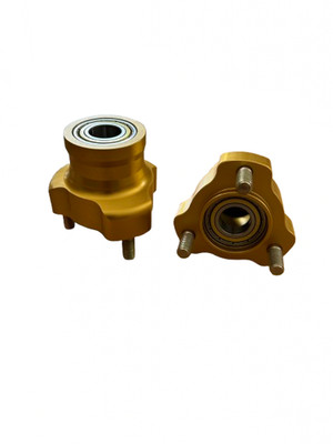 Kart Vorderradnaben 2 x kurz 50 mm inkl. 17 mm Lager GOLD Neu Kartteile UK
