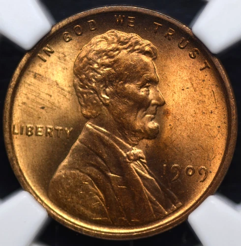 1909 VDB LINCOLN WHEAT CENT NGC MS 64 RED BROWN PREDOMINATELY RED WITH SOME