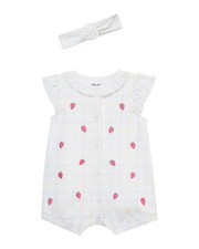 Little Me Strawberry Romper Headband 6M