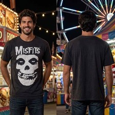 Misfits Punk Rock Band T-Shirt Men's Large Fiend Skull Graphic Tee 42-44