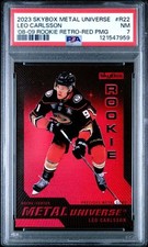 2023-24 Metal Universe Leo Carlsson R-22 Precious Red Retro Pmg Rc 100100 Psa 7