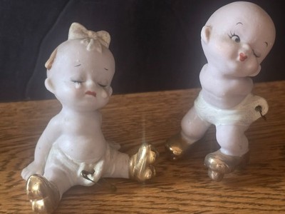 Vintage 1950's Pair Sports Diaper Babies - Japanese Porcelain