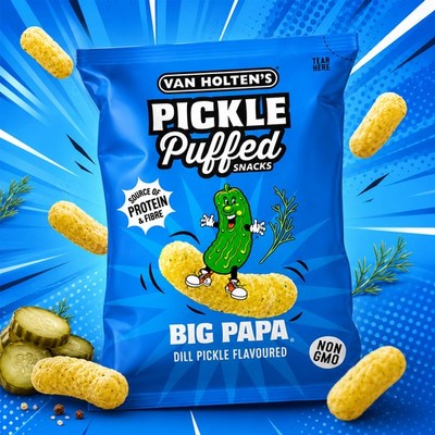 Van Holtens Pickle Puffed Snacks Big Papa 50g Chips Flips
