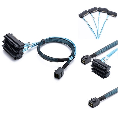 Mini SAS SFF 8643 auf 4 SFF 8482 Kabel 1m
