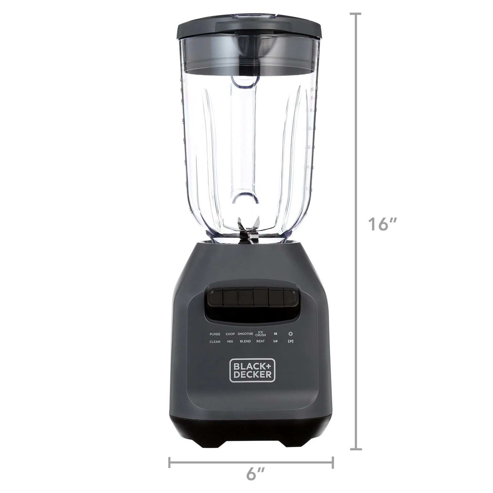 Ice Crush Blender, 56 Oz Plastic Jar, 750W, 6-Tip Blade, 8 Speeds + Pulse