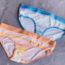 Victoria  s Secret Logo Sz L Hipster Hiphugger 2 Ombr  Panties Undies