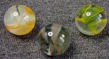 Vintage Vitro Agate Lot Of 3 Hybrid Cat  s Eye Marbles 5/8  All Mint  426109