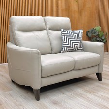 Furniture Village World of Leather ‘Petit’ 2 Seater Sofa Feather Grey Leather